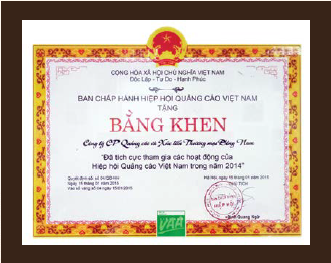 Bằng khen của Hiệp hội Quảng cáo Việt Nam